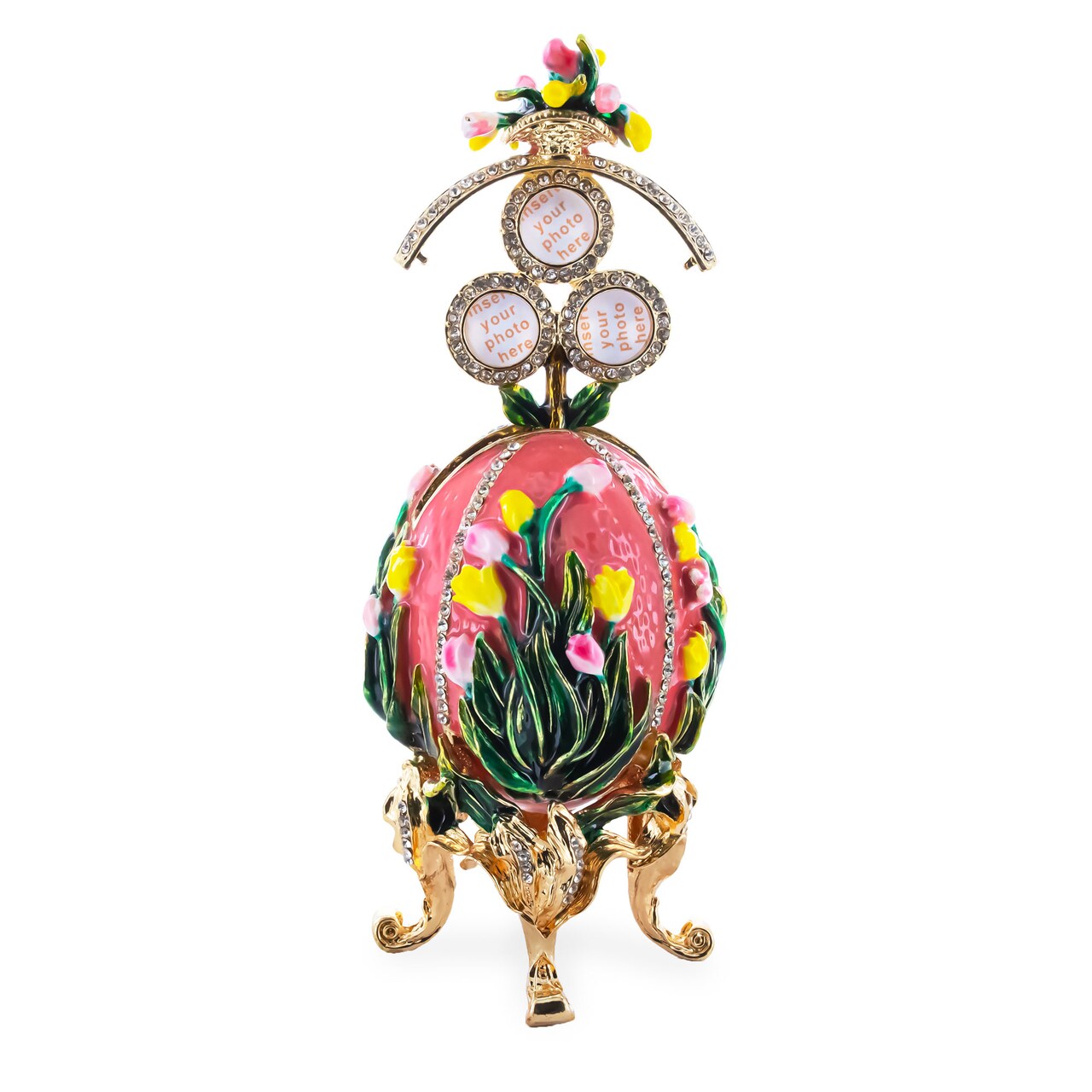 1898 Lilies of the Valley Royal Imperial Metal Easter Egg in Pink